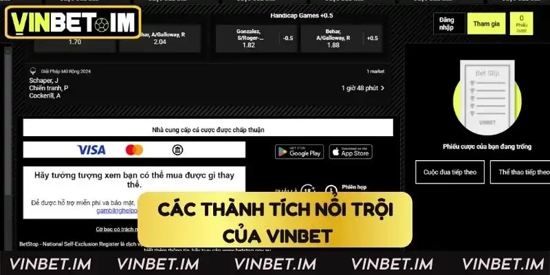 Các thành tích nổi trội của Vinbet